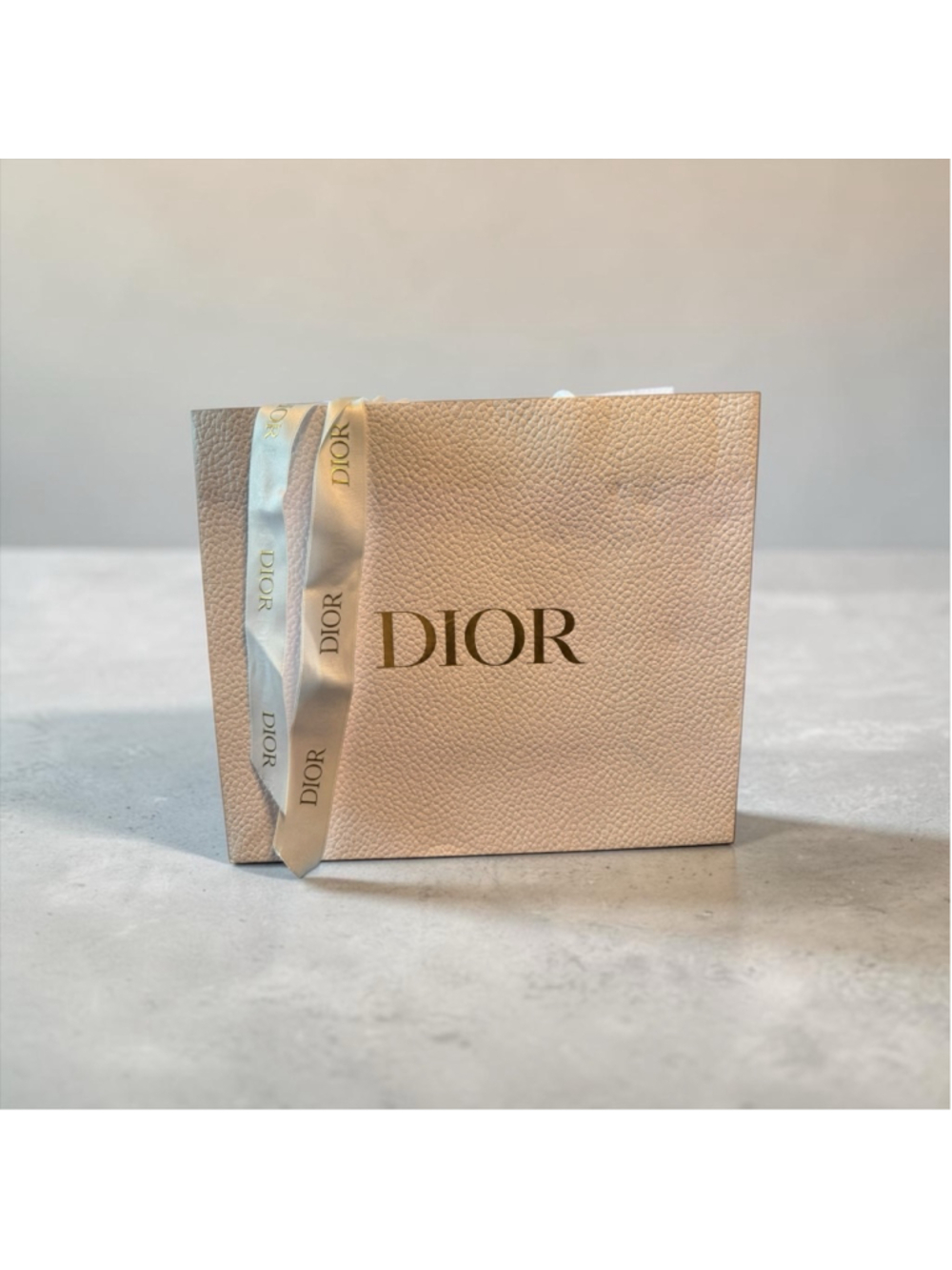 Dior White Gift Shopping Bag with Ribbon